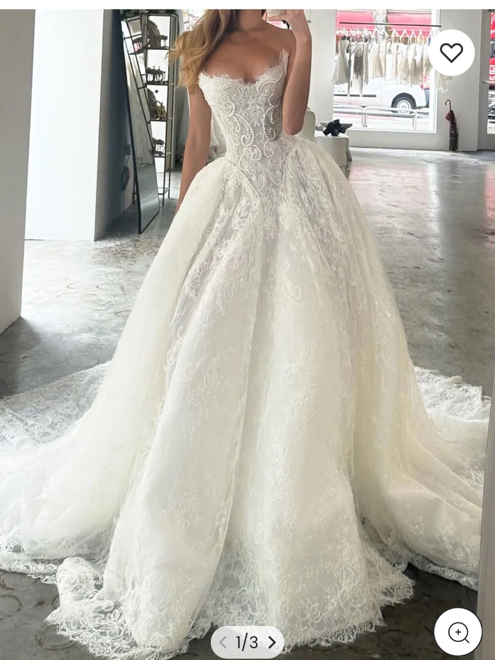 Elegant White Ball Gown Wedding Dress